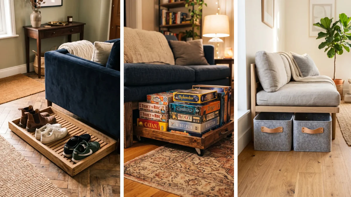 13 Smart Under Sofa Storage Ideas You Can Use Right Now